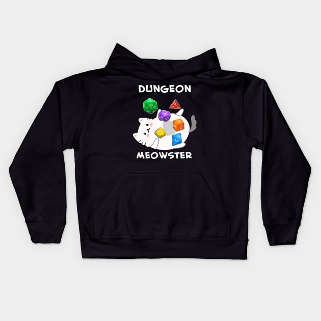 Dungeon Meowster | Dungeon Master Cat Kids Hoodie by AmandaPandaBrand